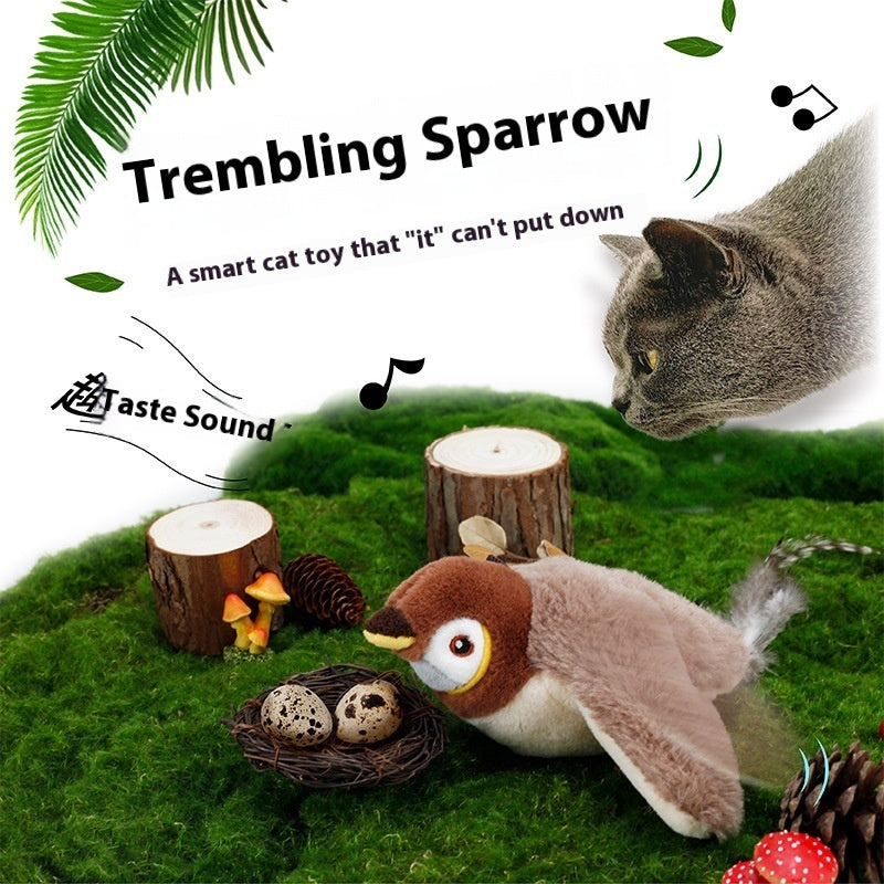 USB Rechargeable Interactive Flapping Bird Cat Toy For Kittens/Adult Cats.